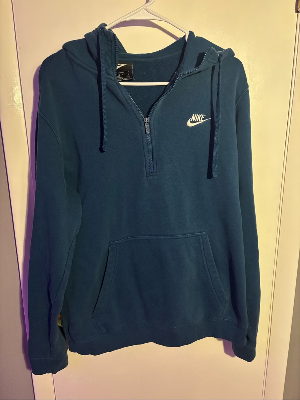 Nike Navy Blue Half-Zip Hoodie with Pocket